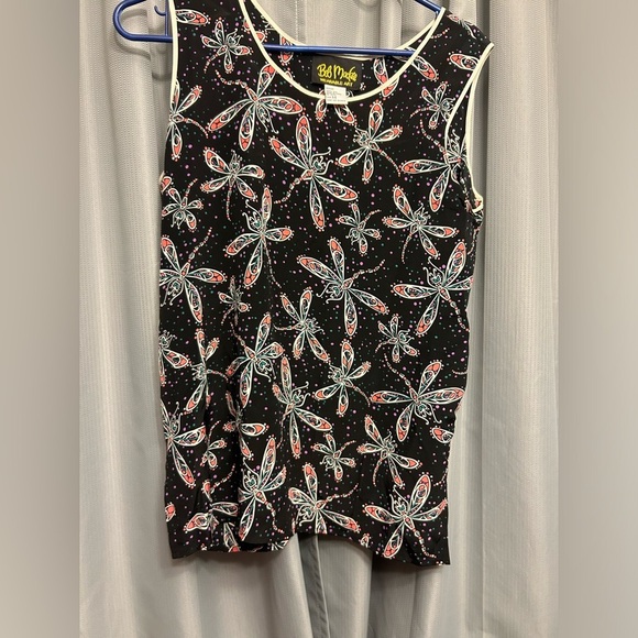 Bob Mackie Coral Blouse with Dragonfly Embroidery - Picture 2 of 8